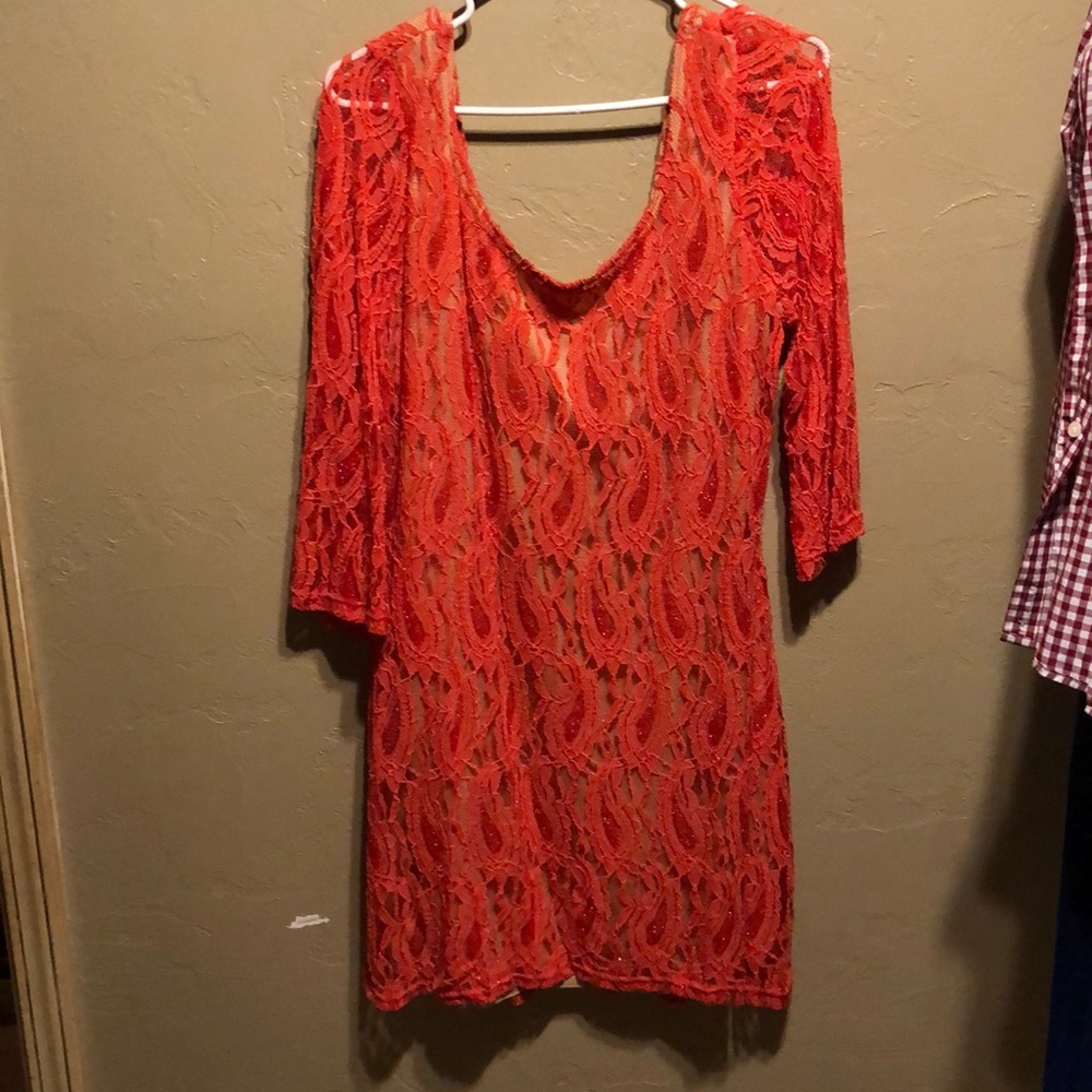 Liberty Love Coral Lace Dress